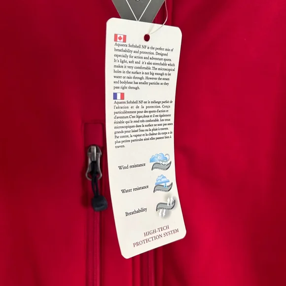 NWT Softshell Fleece Lined Waterproof Jacket Red Size Large - Picture 8 of 17